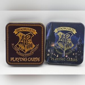 2 Harry Potter Hogwarts Deck Of Playing Cards in Collectible Tin. New